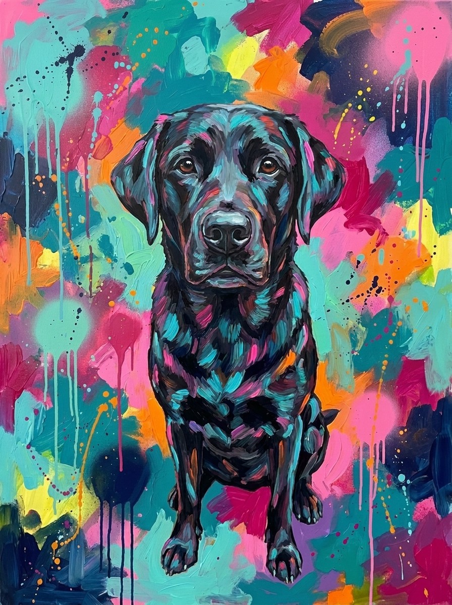 Bold & Colorful Pet Portrait example artwork