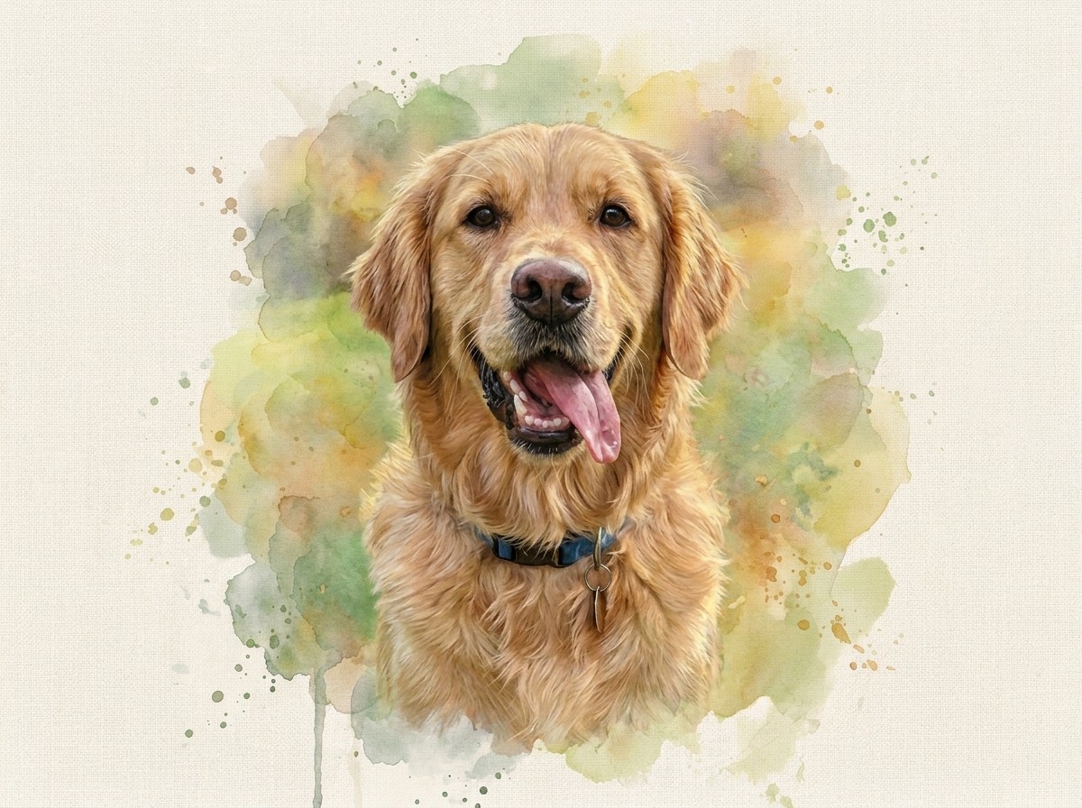 Watercolor Pet Portrait example artwork